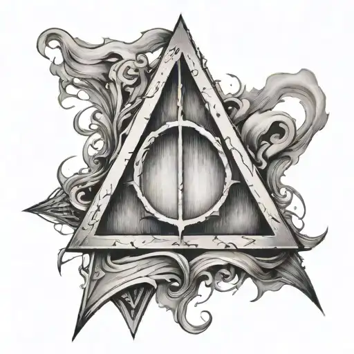 deathly hallows harry potter tattoo design idea