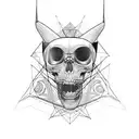 black lines Tattoo made only with thin straight lines that create closed polygons - with no filling colour. only contour tattoo design idea