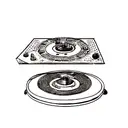 A dotwork tattoo of a broken record symbolizing resilience tattoo design idea