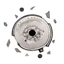 A dotwork tattoo of a broken record symbolizing resilience tattoo design idea