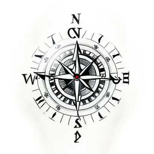 clock and compass (gods perfect timing) tattoo design idea
