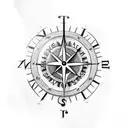 clock and compass (gods perfect timing) tattoo design idea