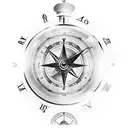 clock and compass (gods perfect timing) tattoo design idea