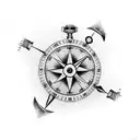 clock and compass (gods perfect timing) tattoo design idea