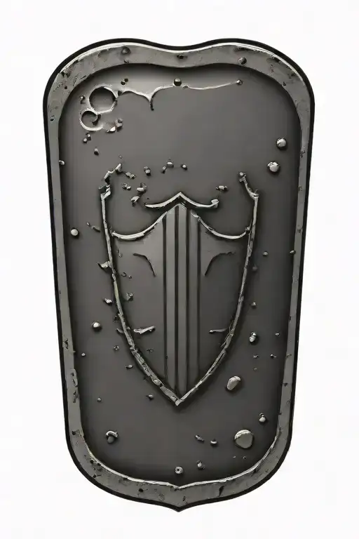 Shield with bulletholes tattoo design idea