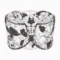 Vitruvian Man tattoo design idea