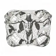 Vitruvian Man tattoo design idea