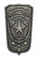 Soviet Shield with bulletholes tattoo design idea