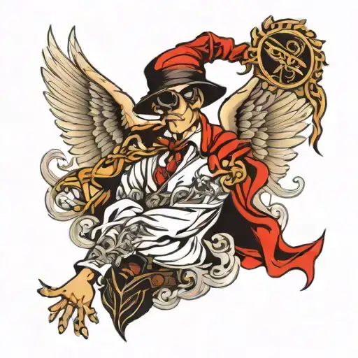 gangster angel tattoo design idea