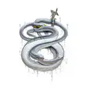 sword and snake  tattoo design idea