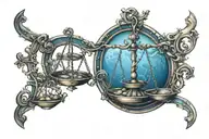 libra scale balancing cancers tattoo design idea