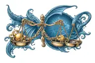 libra scale balancing cancers tattoo design idea