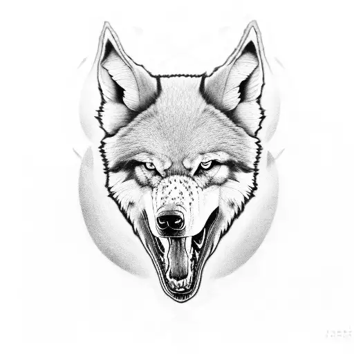 lobo en llamas tattoo design idea