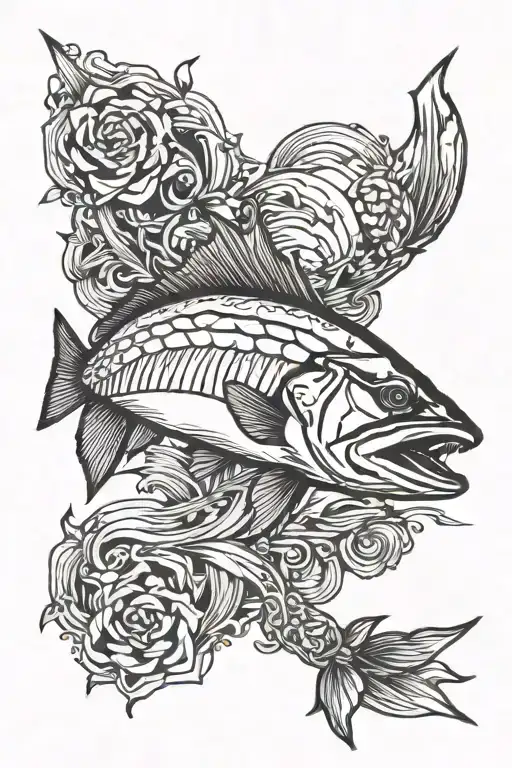 snook and cross and north dakota  tattoo design idea