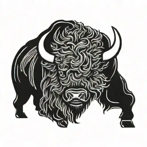 welding bison tattoo design idea