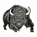 welding bison tattoo design idea
