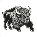welding bison tattoo design idea