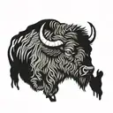 welding bison tattoo design idea