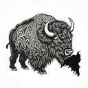 welding bison tattoo design idea