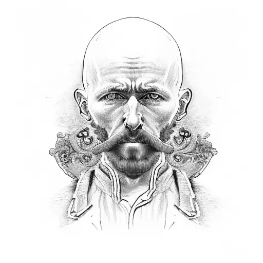 symmetrical throat Van Gogh style tattoo design idea