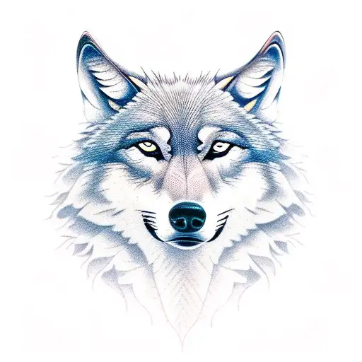 wolf moon tattoo design idea
