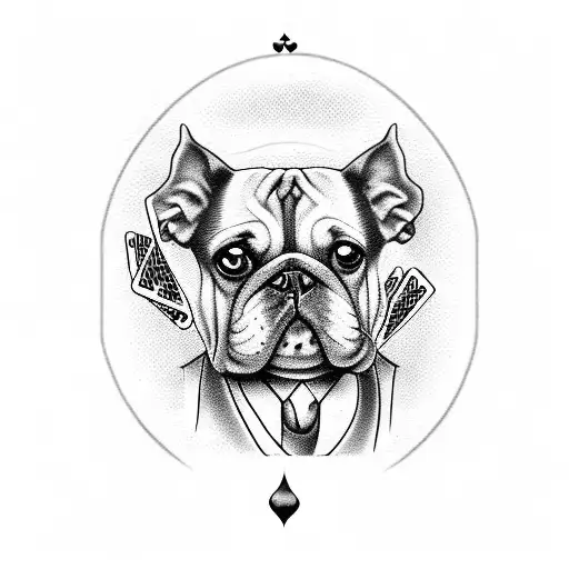 dogs playing poker  tattoo design idea