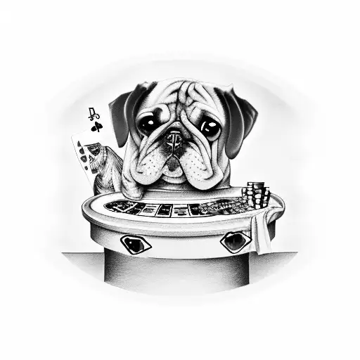 dogs playing poker  tattoo design idea