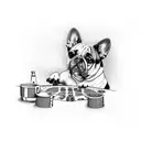 dogs playing poker  tattoo design idea