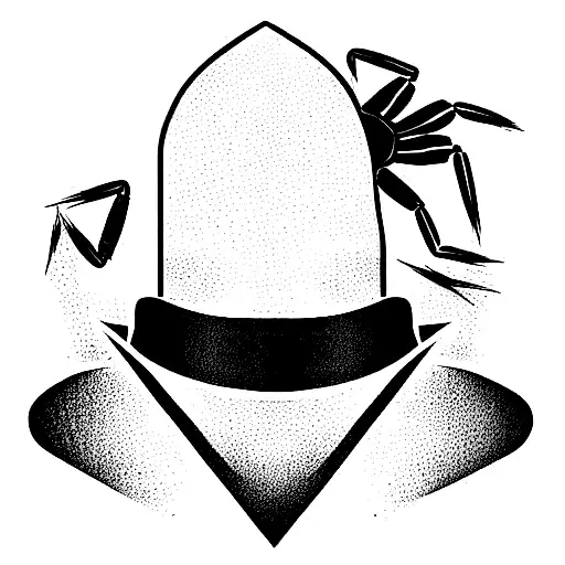 thin scorpion wearing a sombrero  tattoo design idea