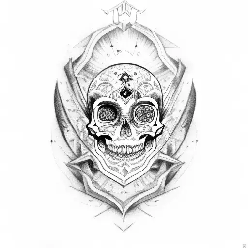 A memento mori design incorporating psychological symbols tattoo design idea
