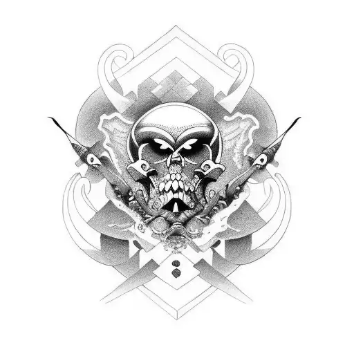 A memento mori design incorporating psychological symbols tattoo design idea