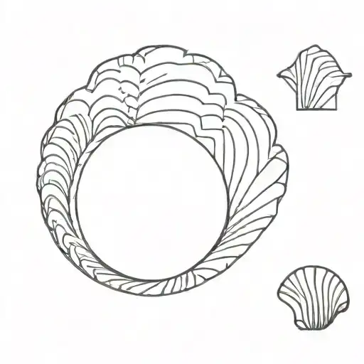 beach sun sea shell pattern tattoo design idea