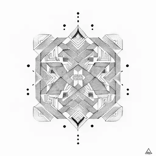 A mesmerizing geometric pattern inspired by the flags of Hong Kong and Istanbul tattoo design idea