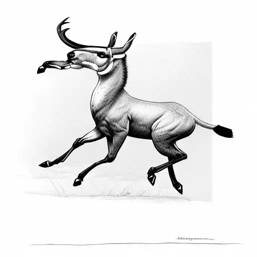 A graceful springbok leaping across a field tattoo design idea