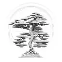 A draftsman's pencil morphing into a bonsai tree tattoo design idea