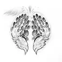 dog paw print with angel wings tattoo design idea