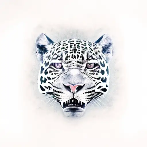 Jaguar face, strong, imposing, dark, terror, obscure tattoo design idea
