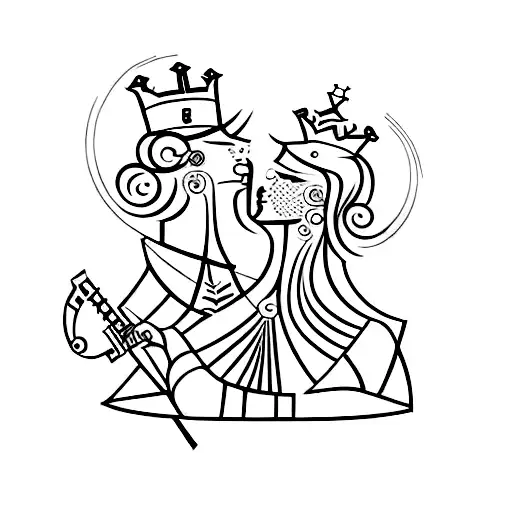Chess Queen and Chess King tattoo design idea