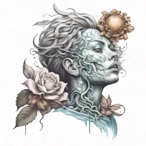 calm in chaos tattoo design idea