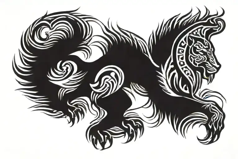 spartan lion tattoo design idea