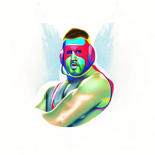 wrestler tattoo design idea