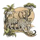 safari scene tattoo design idea