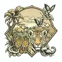 safari scene tattoo design idea