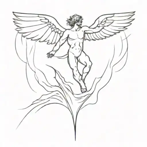 Icarus falls into the void tattoo design idea