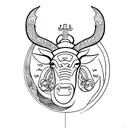 Design a minimalist tattoo of the zodiac signs Taurus and Capricorn together in the same design tattoo design idea