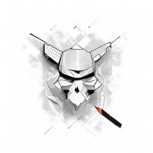 Guy Fauks mixed with Ghostface tattoo design idea