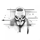 Guy Fauks mixed with Ghostface tattoo design idea