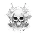 Guy Fauks mixed with Ghostface tattoo design idea