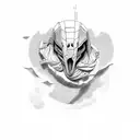 Guy Fauks mixed with Ghostface tattoo design idea