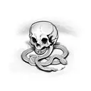 skull snake tattoo design idea